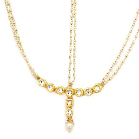 Handcrafted Kundan Pearl Matha Patti Bridal Head Jewelry